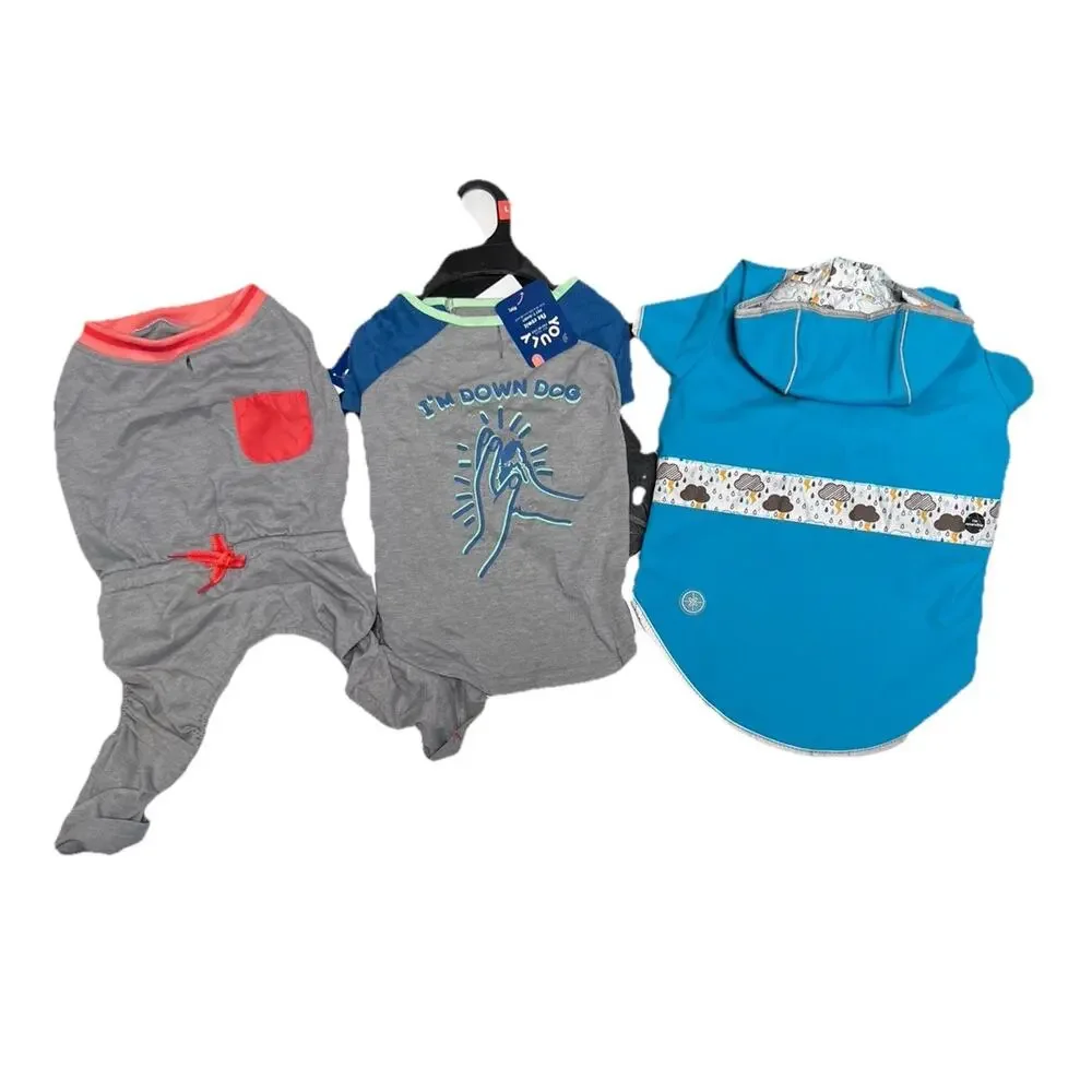 NWT Dog Clothes Lot Sz Large Boy Girl Raincoat Pjs‎ Shirt Fur Baby Clothing